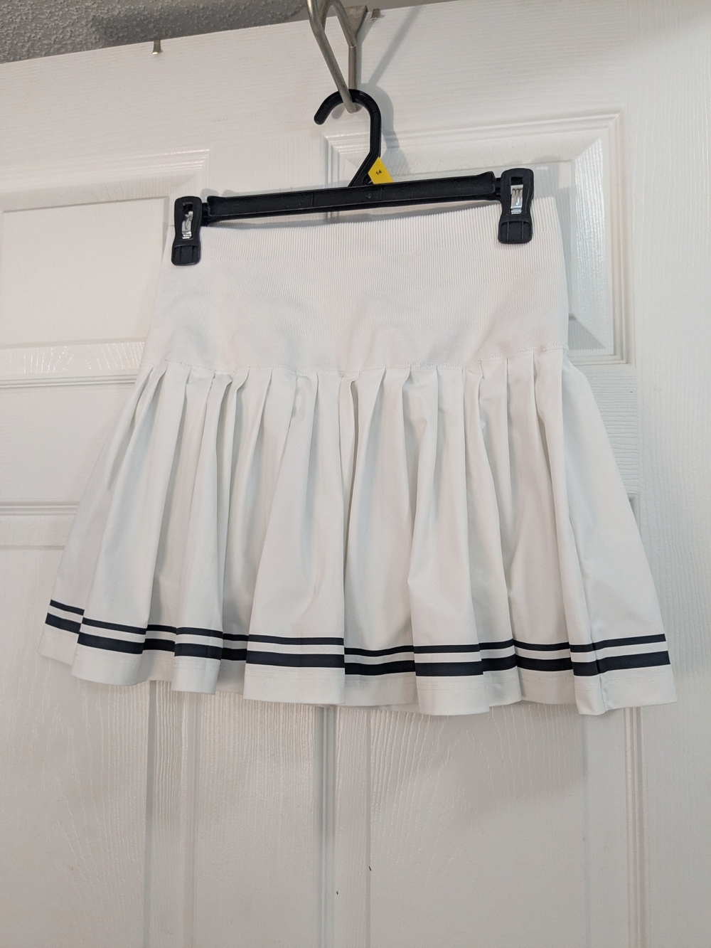 Wilson White Circle Skirt with Navy Double Stripe